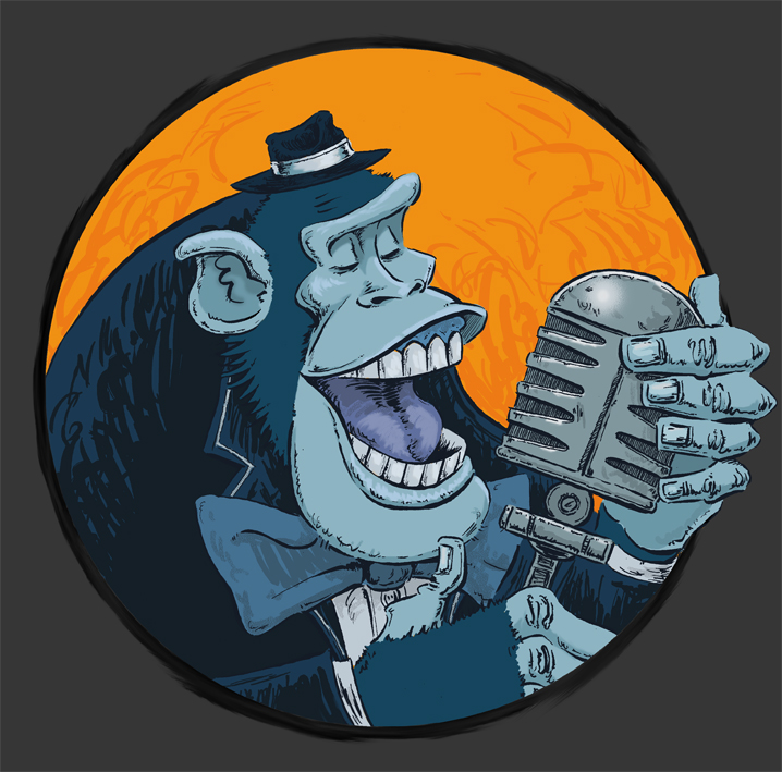 Pixel, Brush, Pencil The Trunk Monkey's (badge concept)