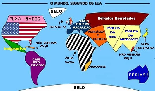 PERCEPÇÃO!: Mapa Mundi Norte Americano