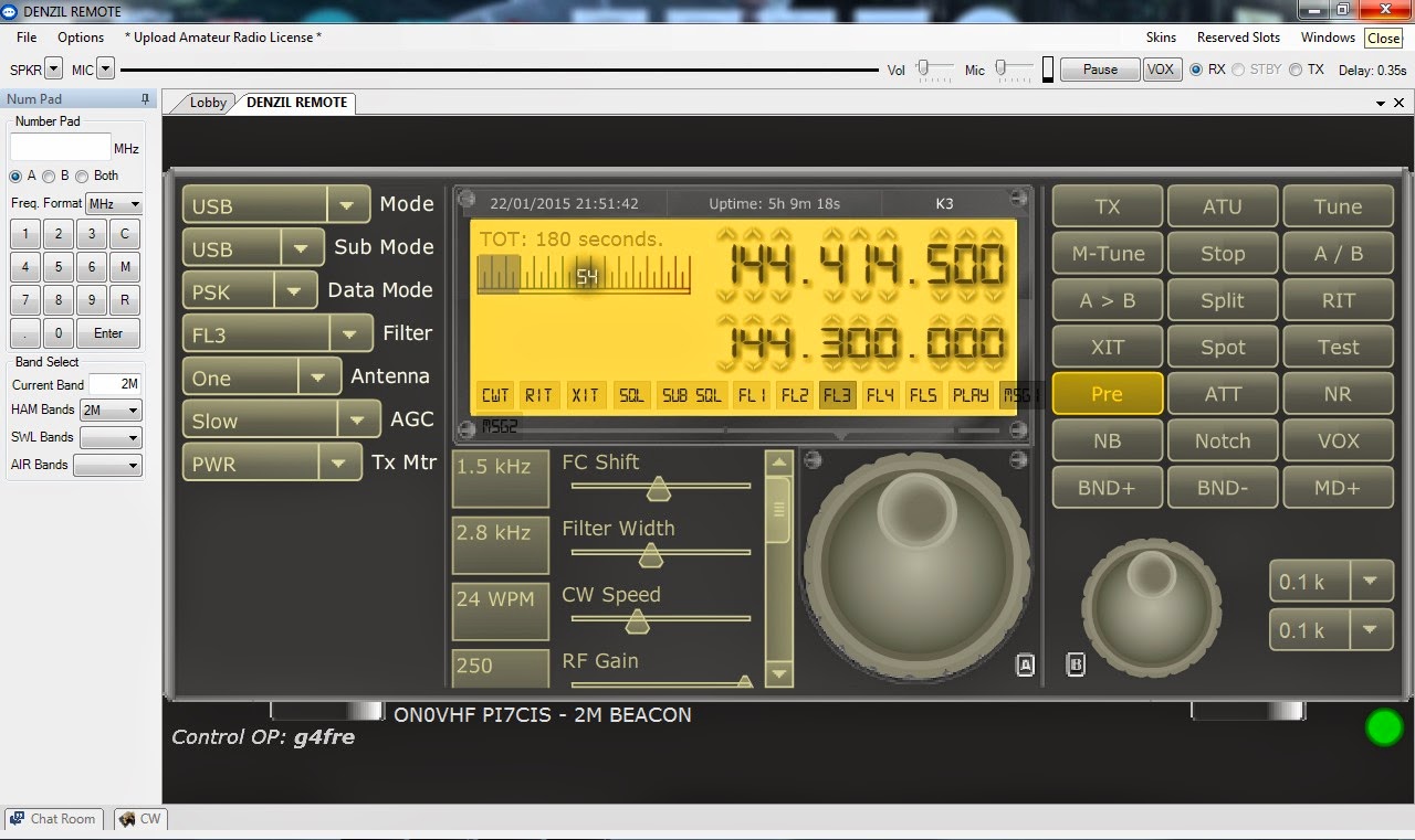 G4FRE RADIO BLOG Remote Controlling the K3 using remotehams software