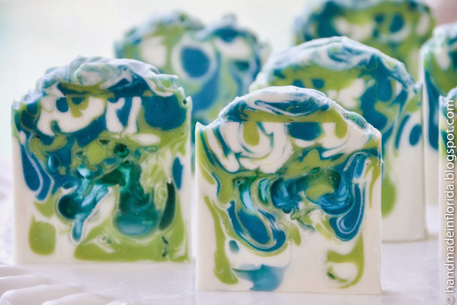 Sea Glass, a CP & MP Drop Swirl Soap Handmade in Florida
