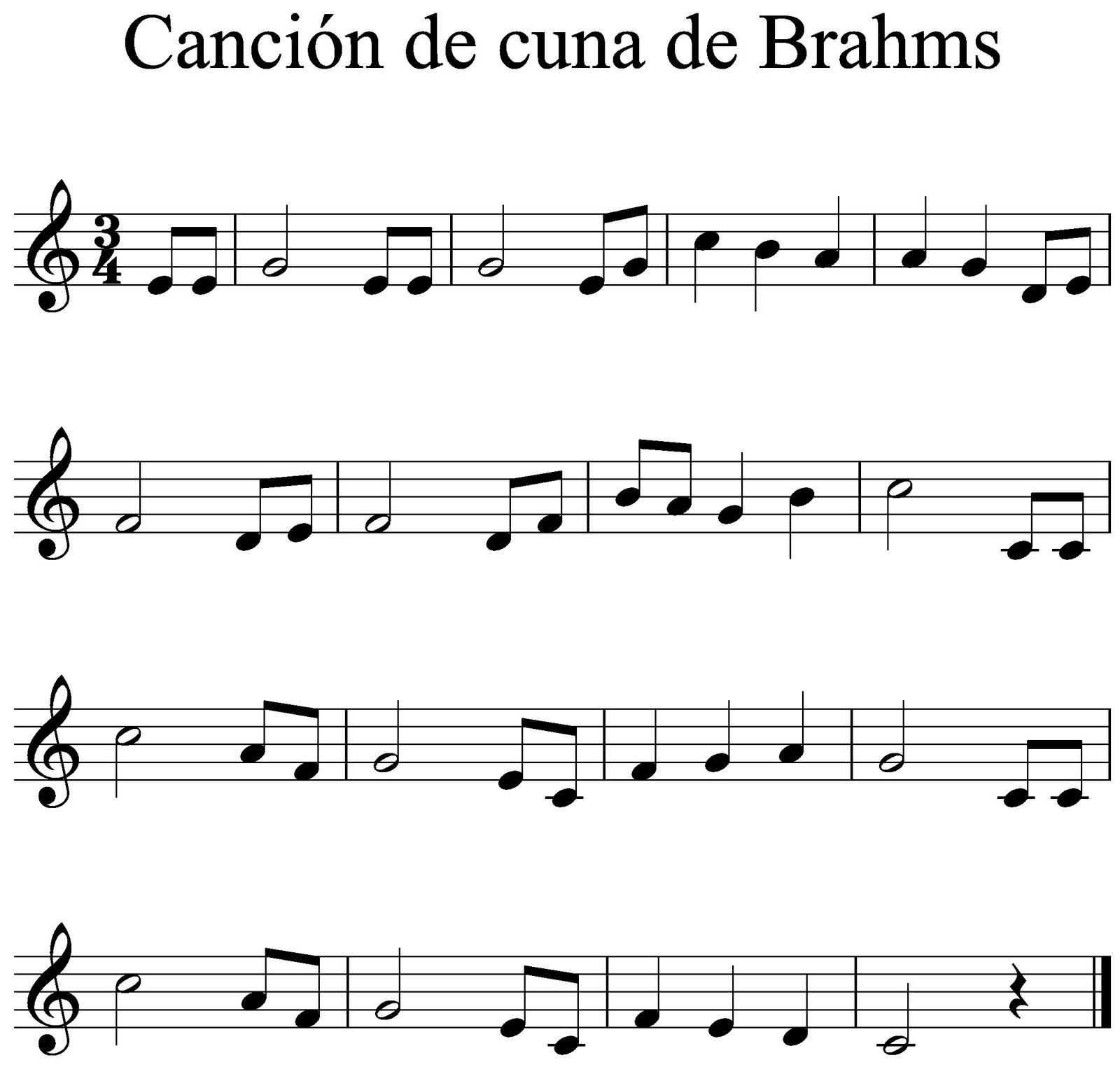 La clase de música: Canción de cuna Brahms