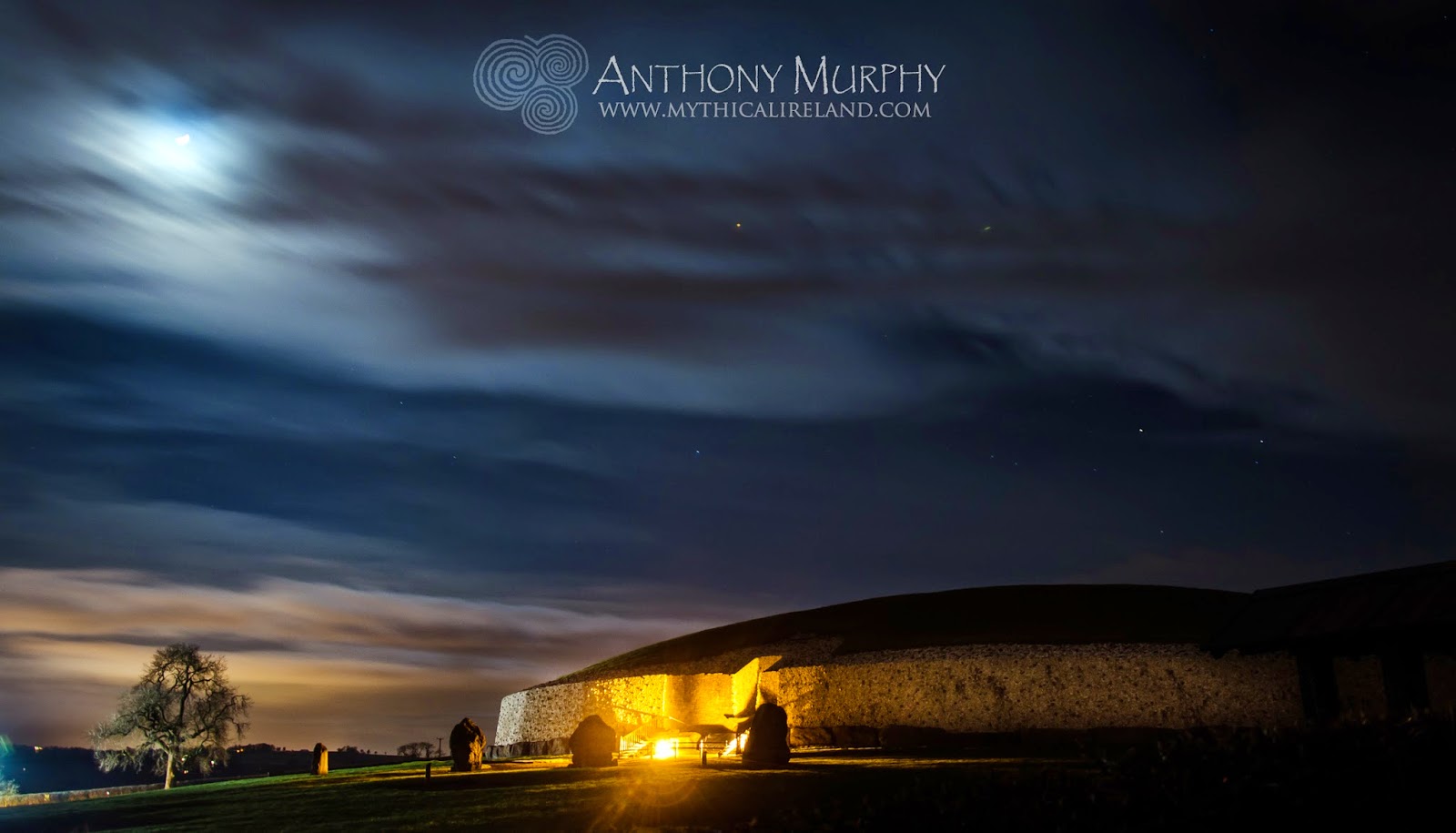 Mythical Ireland Blog Moon And Night Sky Over Newgrange