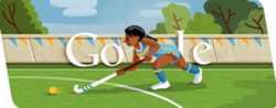 Londres 2012 hockey sobre césped doodle de Google, 1 de agosto