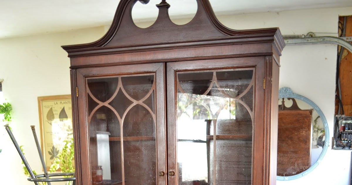 Heir and Space Antique Mahogany China Hutch