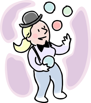 personnage qui jongle (dessin)