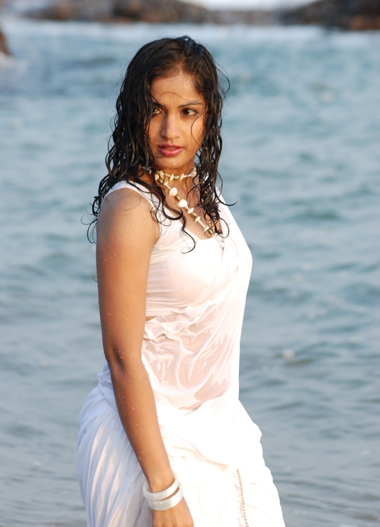 Madhavi Latha Hot in White Saree Madhavi Latha Hot in White Saree