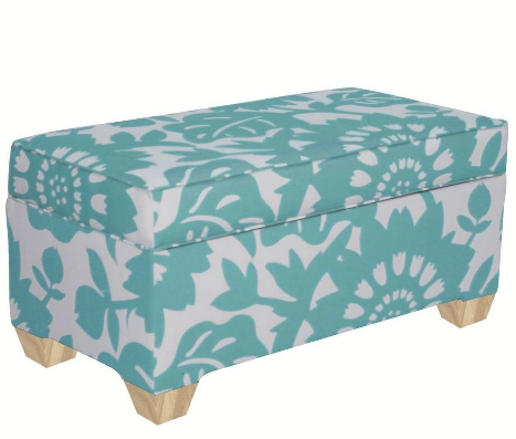 Chatham Upholstered Storage Bench In Surf Everything Turquoise