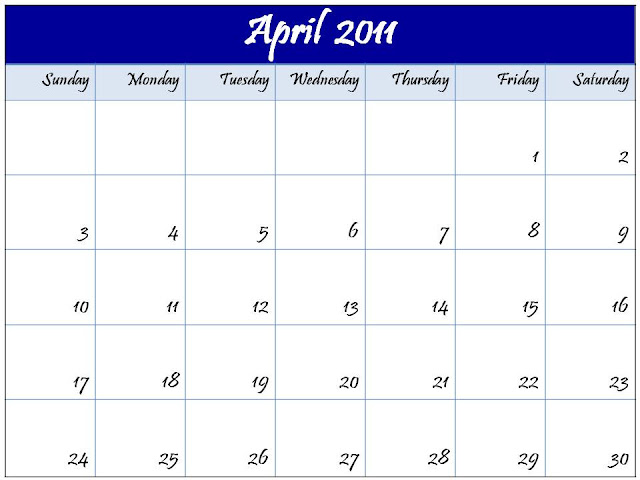 free april 2011 calendar template. free april 2011 calendar