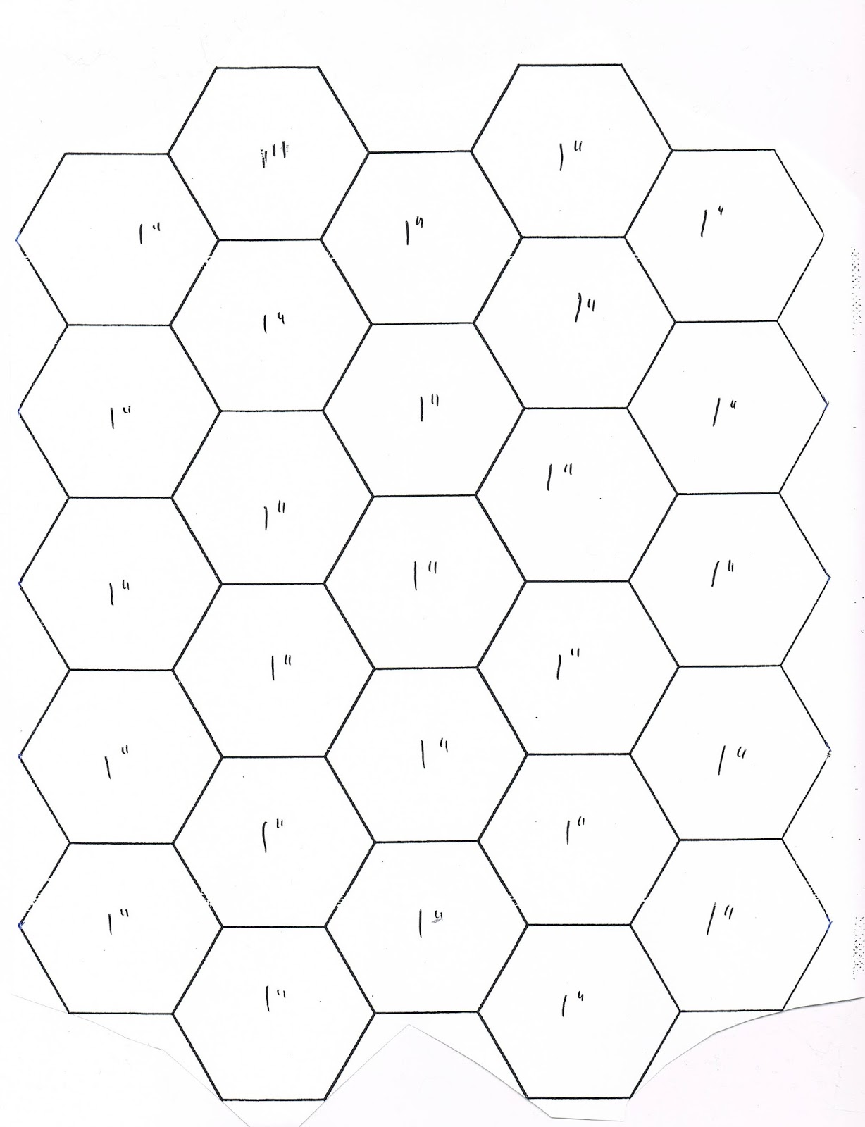 1/2 Inch Hexagon EPP Template
