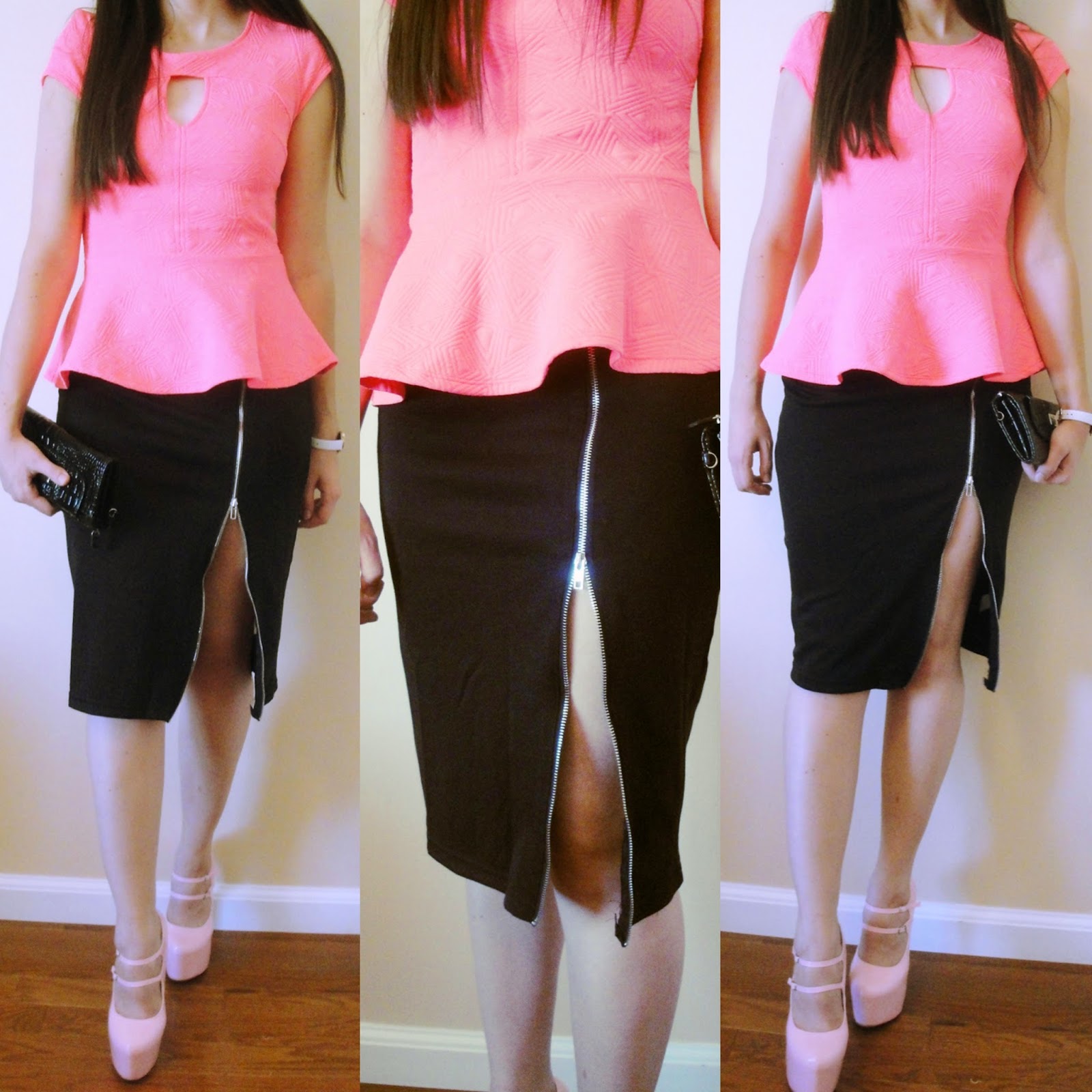 Love, Iris Front Side Zipper Skirt