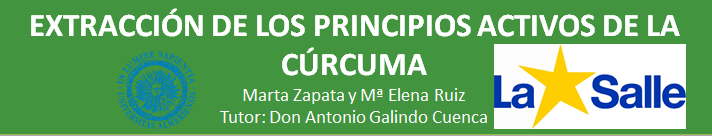 Extracción de los principios activos de la cúrcuma.