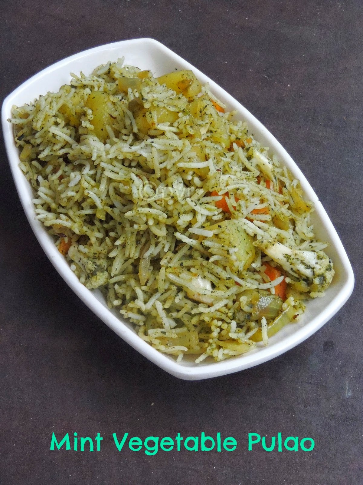 Vegan Mint Vegetable Pulao | Cook N Click