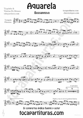 Tubescore Aquarela do Brasil sheet music for Trumpet and Flugelhorn by Toquinho 