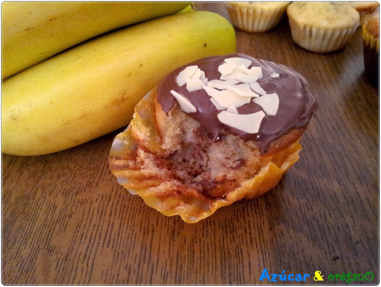 Azúcar y Orégano Cupcakes de plátano