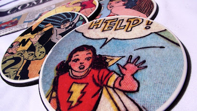 Mod Podged comic book geek coasters 2