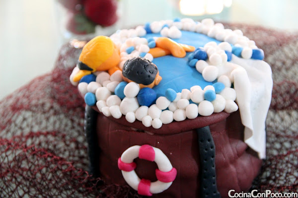 Fondant tarta jacuzzi Fondant tarta jacuzzi