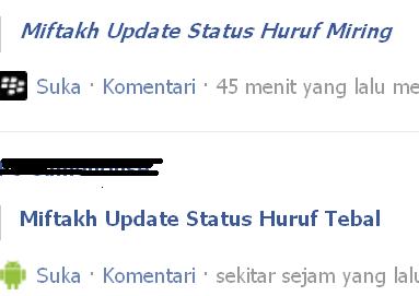 Tulisan tebal dan miring FB