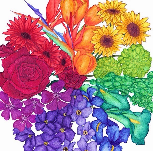 flower classroom Beautiful color wheel of flowers