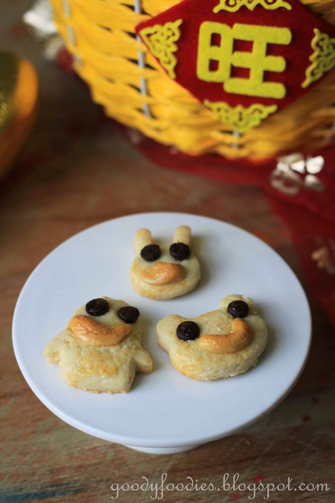 GoodyFoodies Recipe Cute animal cashew nut cookies (CNY)