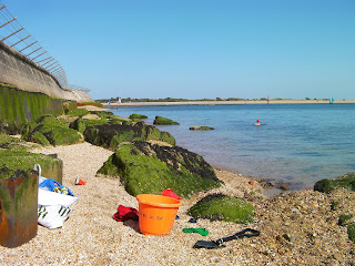 swimming in the sea off eastney hayling island in background