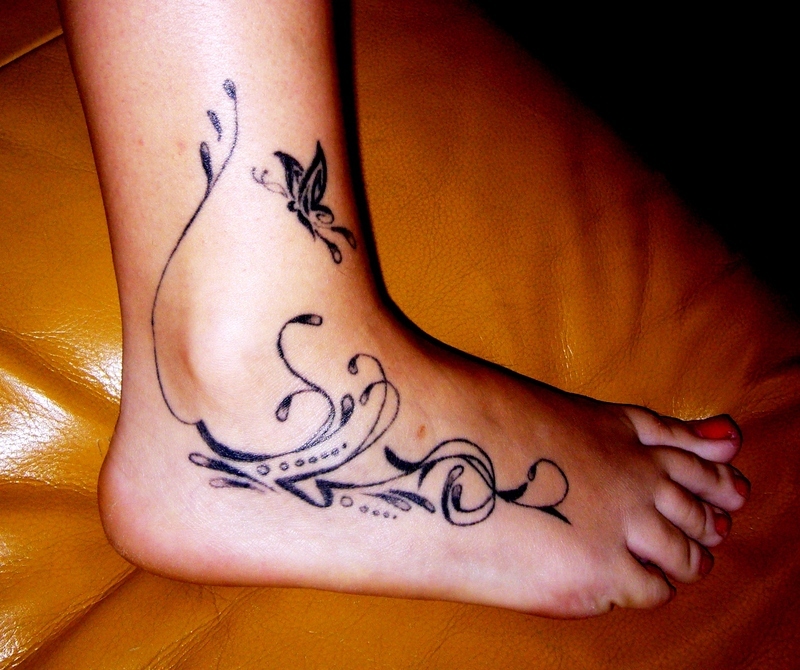 bikin tattoos Butterfly Foot Tattoos