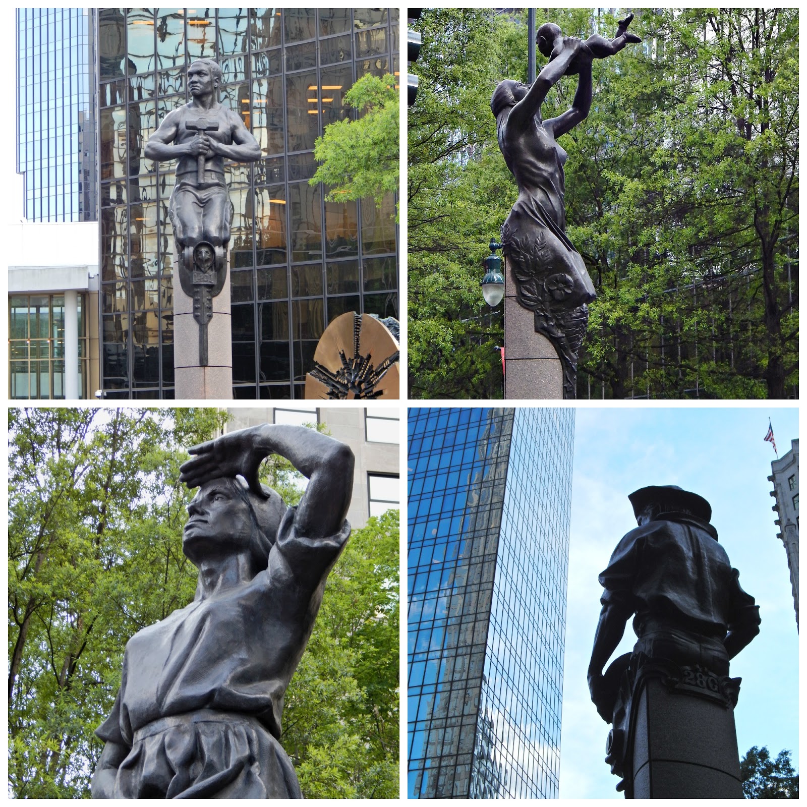 Four Corners Statues at Independence Square Charlotte, North Carolina 