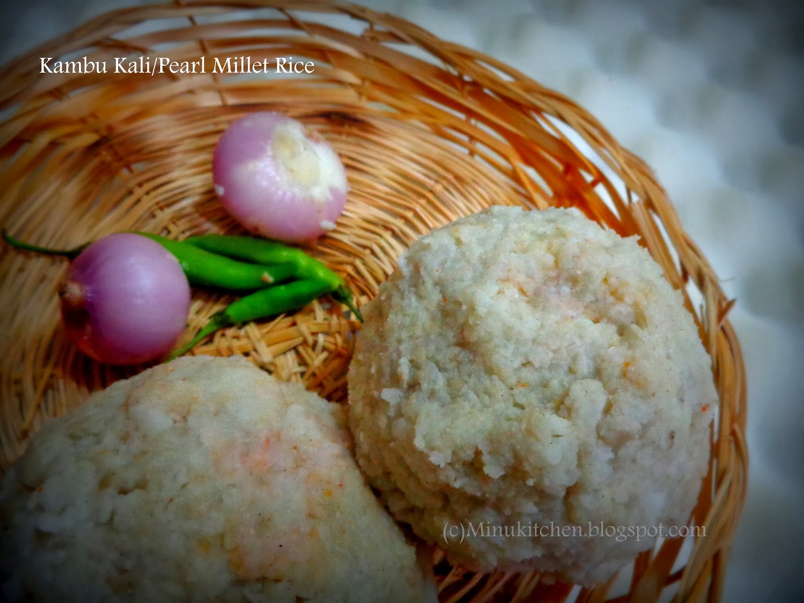 Pearl Millet Rice / Kambu Kali and Kambu Koozh Minu's Kitchen