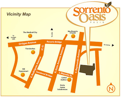 Sorrento Oasis Pasig Location Map, Condominium for sale in Pasig, Filinvest