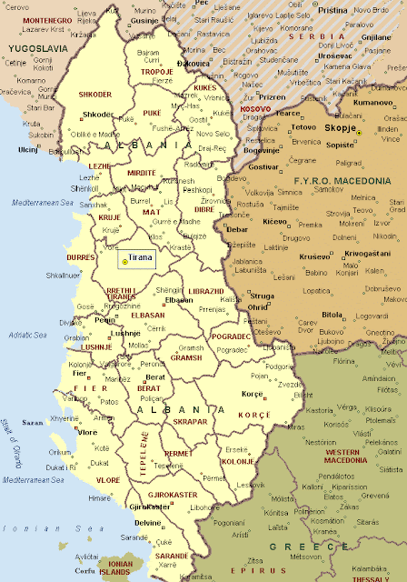 Albanien Geografiske Kort Over Albanien Dansk Encyklopaedi Albanien Geografiske Kort Over Albanien Dansk Encyklopaedi