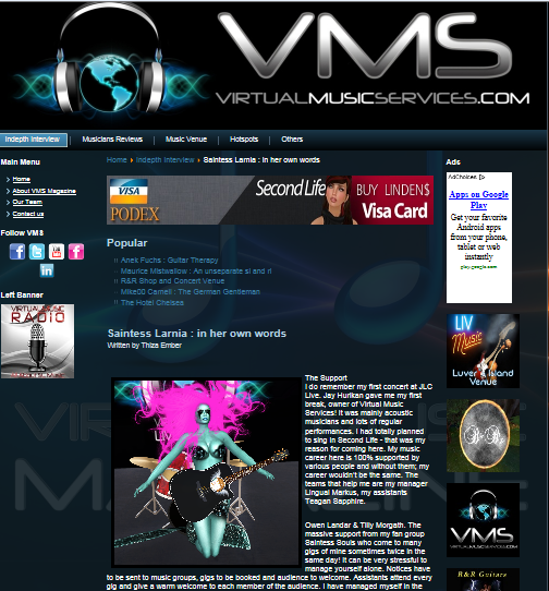 VMS News Saintess Larnia in her Own Words Thiza Ember Reporting