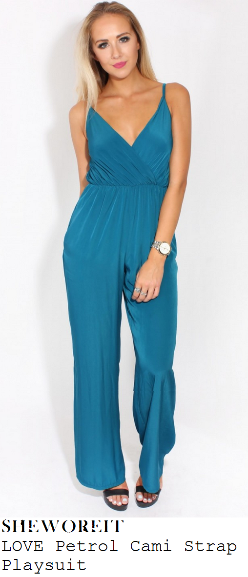 danielle-armstrong-blue-green-sleeveless-v-neck-wide-leg-jumpsuit-what-if-premiere