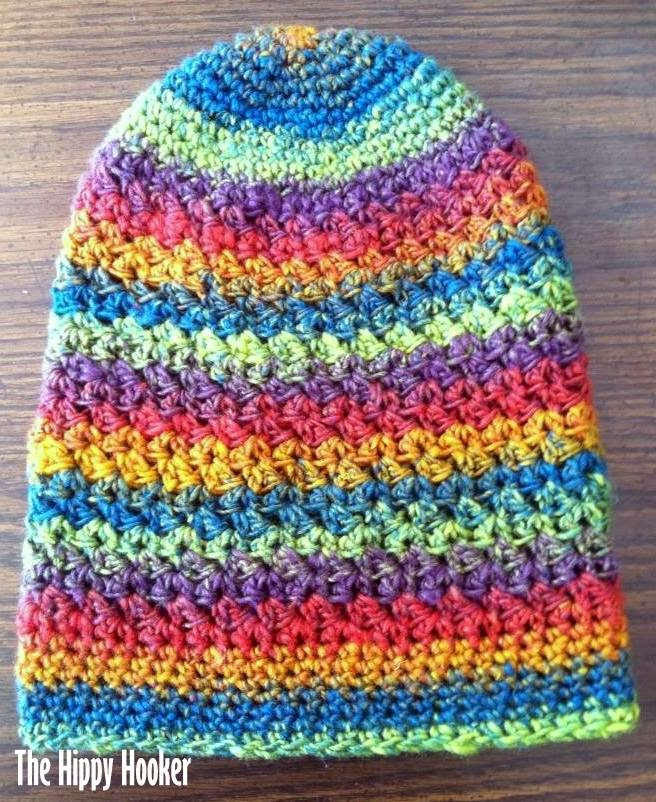 The Hippy Hooker Rasta Slouchy Beanie Free Crochet Pattern