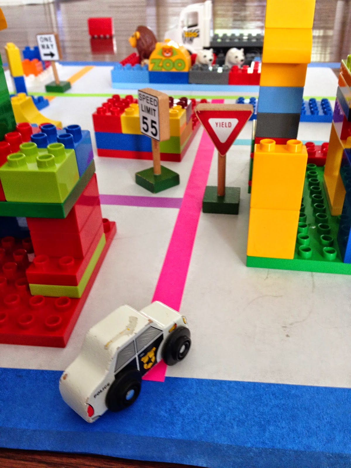 Toddler Approved! Tape Cities with LEGO