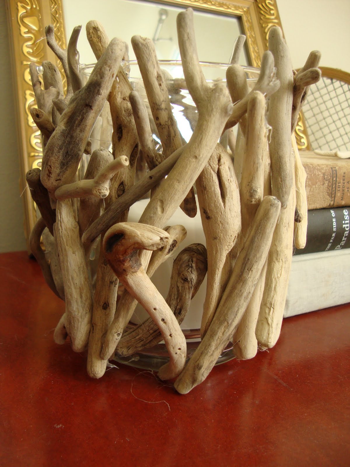 Sugar and Spackle Anthropologie Hack DIY Driftwood Hurricane