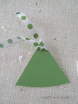 green paint chip Christmas tree tag