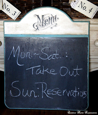 Painted Menu Chalkboard