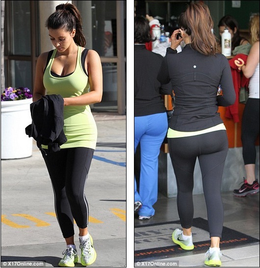 Kim Kardashian Out For Lunch In Beverly Hills Kim+Kardashian+shows+off+results+workout+short+shorts+1
