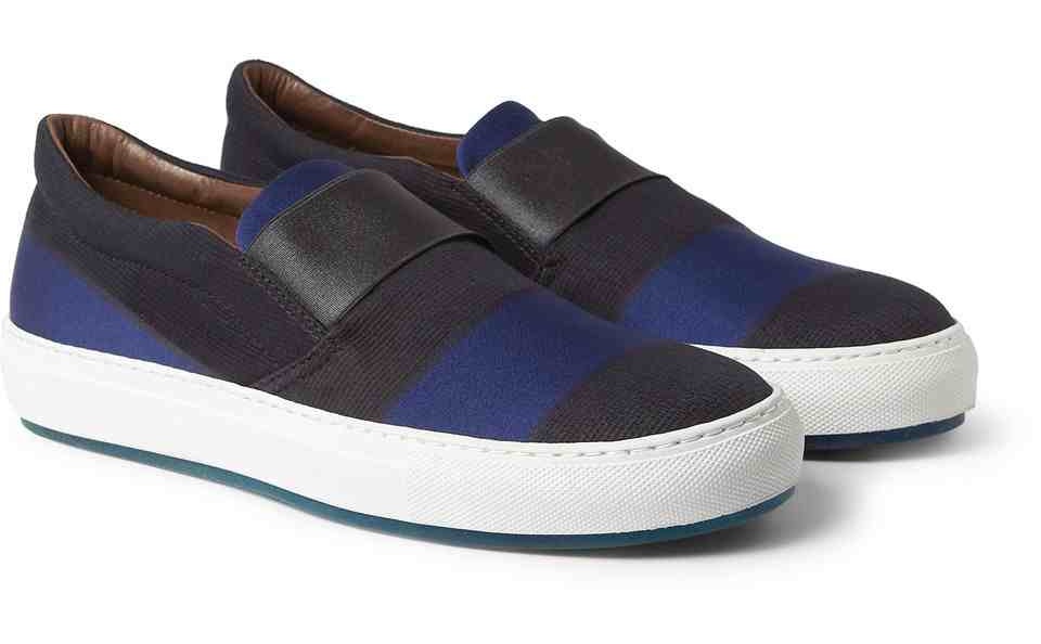 00O00 Menswear Blog Conor Maynard's ACNE Hans Striped Slip-on shoes at the Brit Awards 2013 #Brits2013