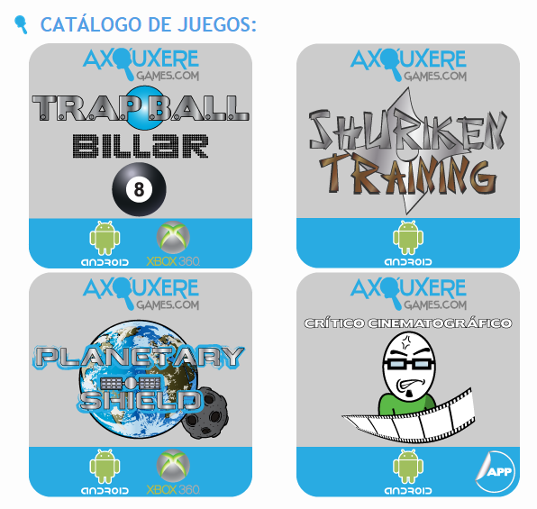 Axouxere Games Juegos para Android del estudio español Axouxere Games.