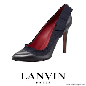 Crown Princess Mary Style Lanvin Grosgrain Trim Leather Pump