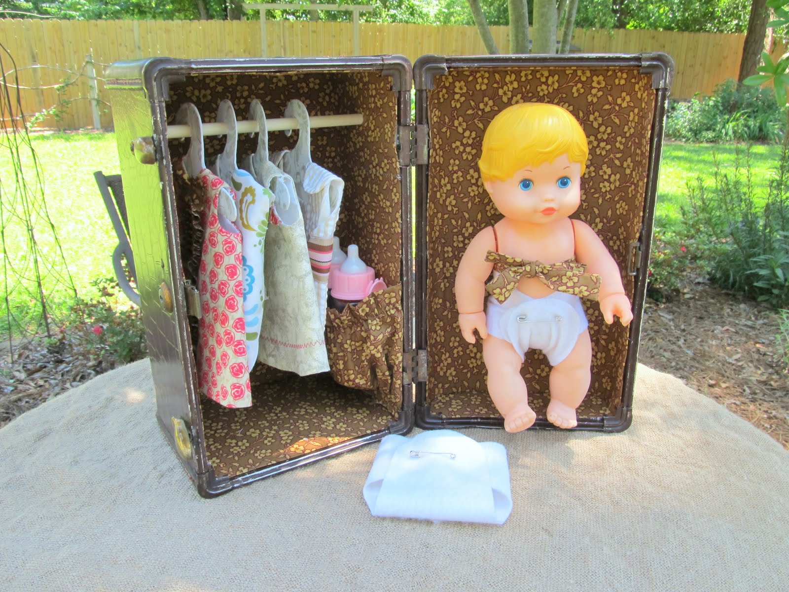 vintage doll trunk