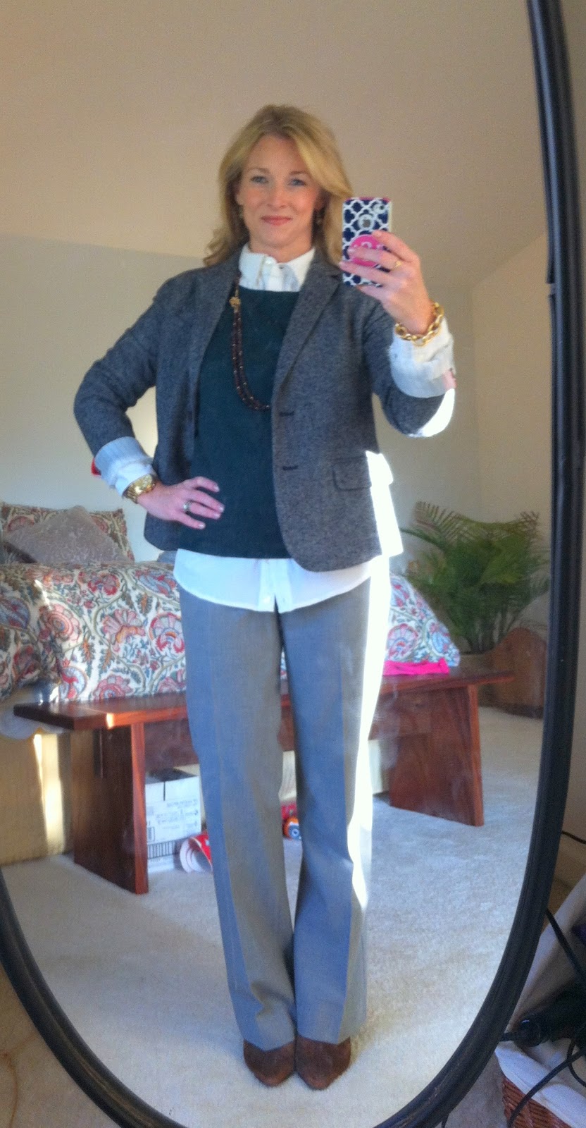 See What Katie Wears Business Casual Outfit Marled B W Sweater