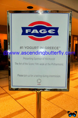 FAGE USA Signage for The Art of the Score: Film Week at the Philharmonic Hitchcock! Intermission