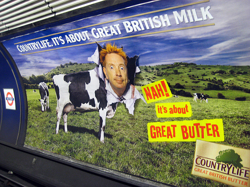 Johnny Rotten Butter ad on the Tube by Annie Mole