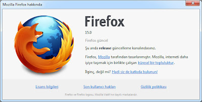 Firefox 15 güncellemesi