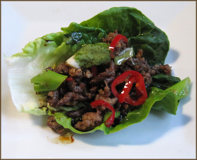 A Glug of Oil Chilli Beef Lettuce Wraps Finger Food at it's Best