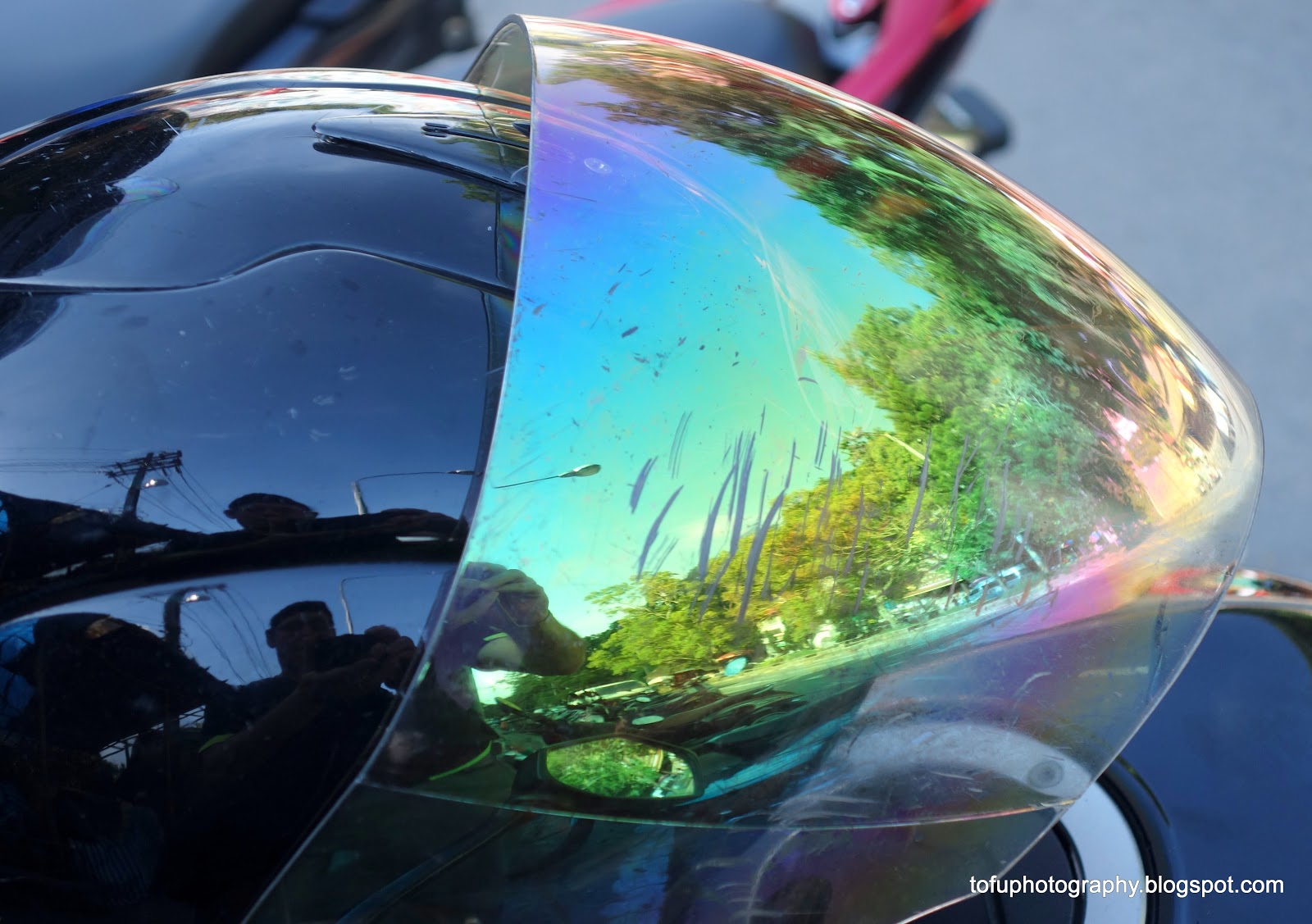 Tofu Photography: Motorcycle helmet reflection