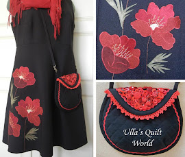 Quilt bag, dress with applique flower