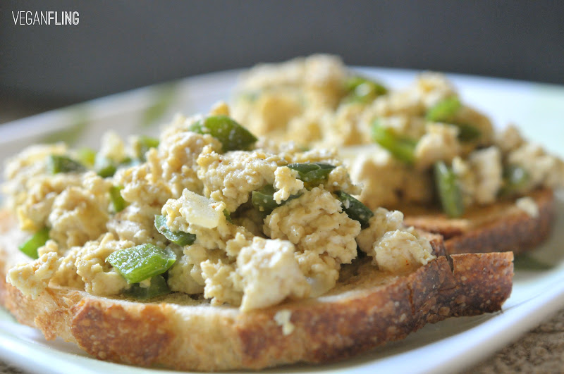 VeganFling Tofu Scramble Toasts
