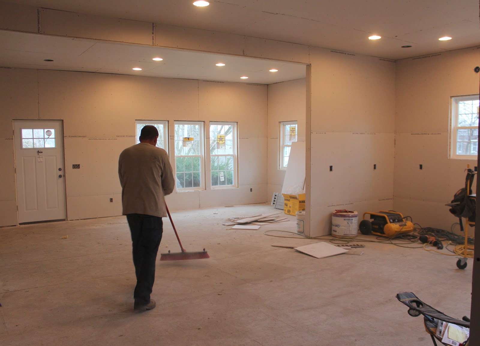the corson cottage Our Renovation Moves Inside Drywall Installation